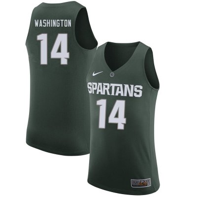 Men Michigan State Spartans NCAA #14 Brock Washington Green Authentic Nike 2020 Stitched College Basketball Jersey XA32Q37BU